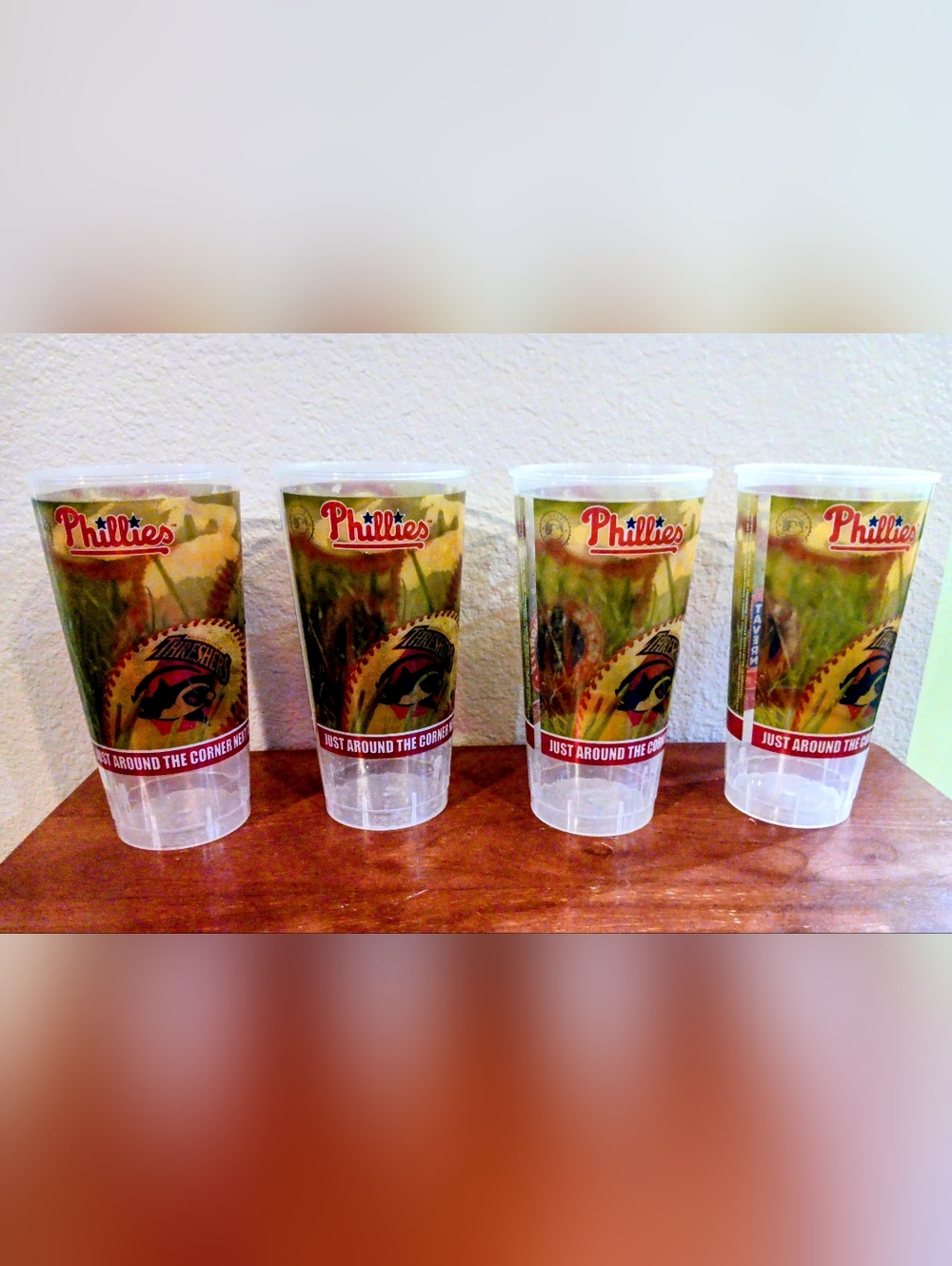 Phillies Souvenir Plastic Cups- Multicolor Design (Set of 4)